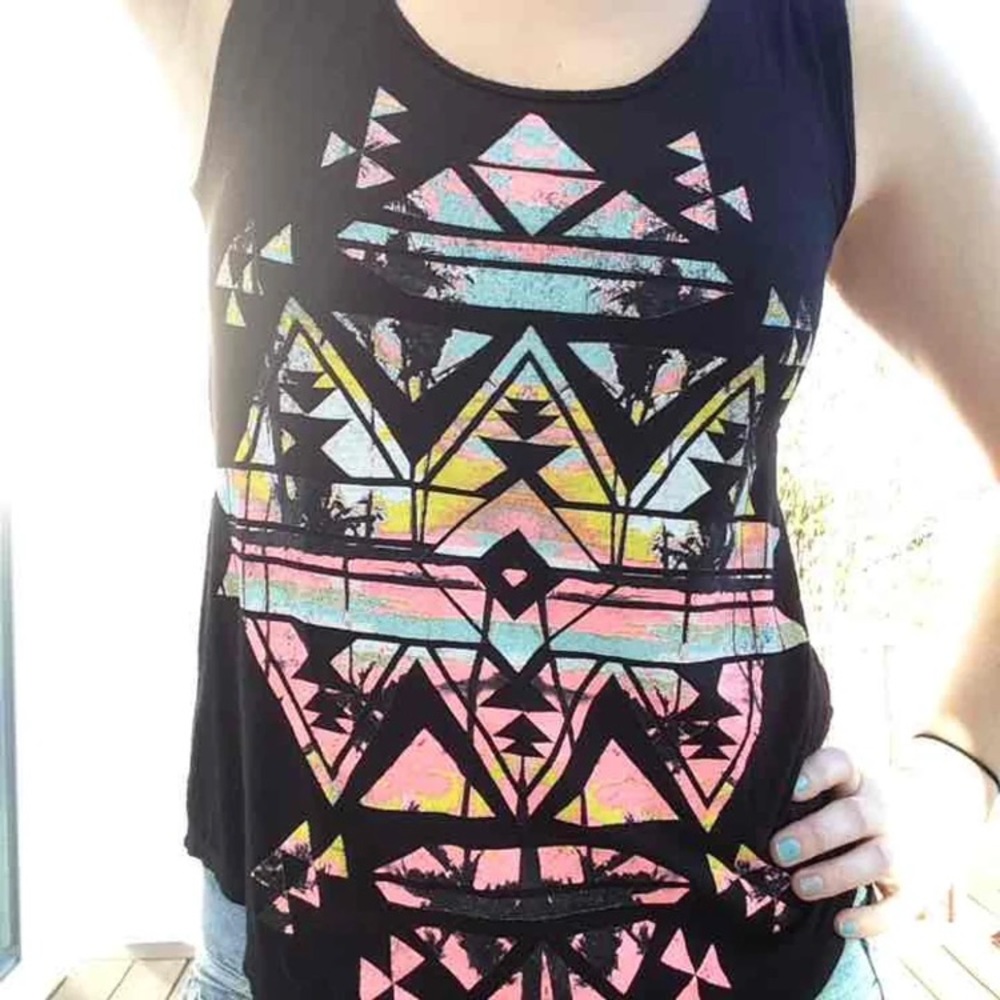 Multicolored graphic tank